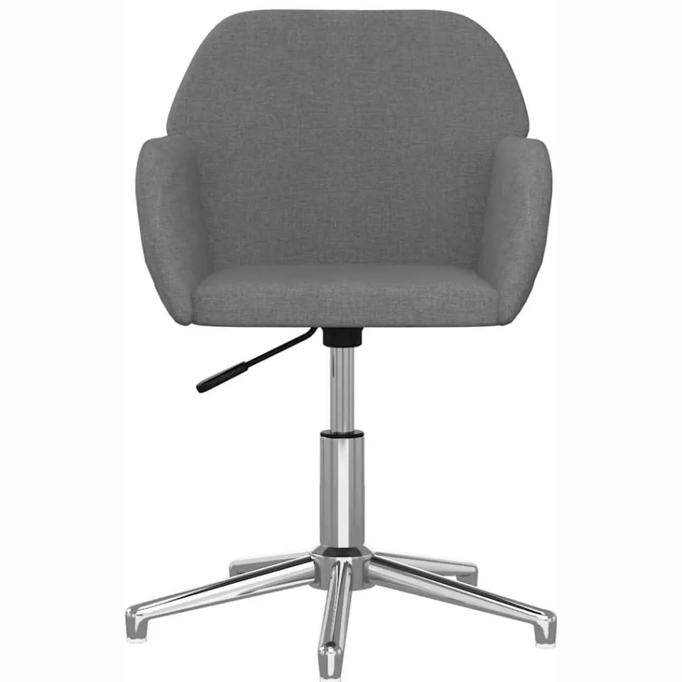 vidaXL Eetkamerstoelen draaibaar 2 st stof lichtgrijs grijs, foto 4