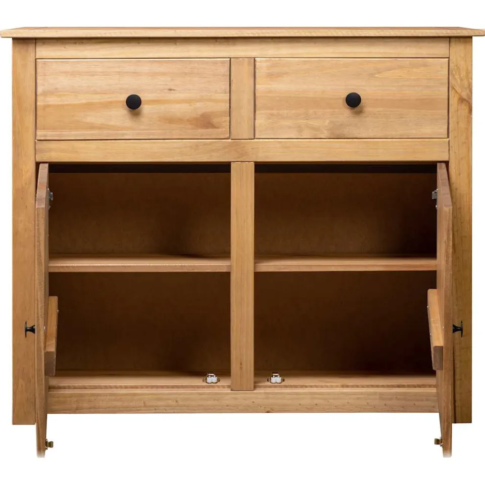 vidaXL Dressoir Panama Range 93x40x80 cm massief grenenhout bruin, foto 3