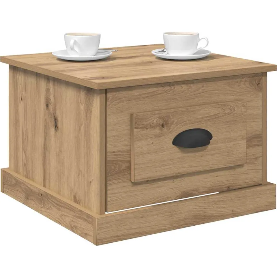 vidaXL Salontafel Artisan Eiken 50 x 50 x 35 cm Bewerkt hout