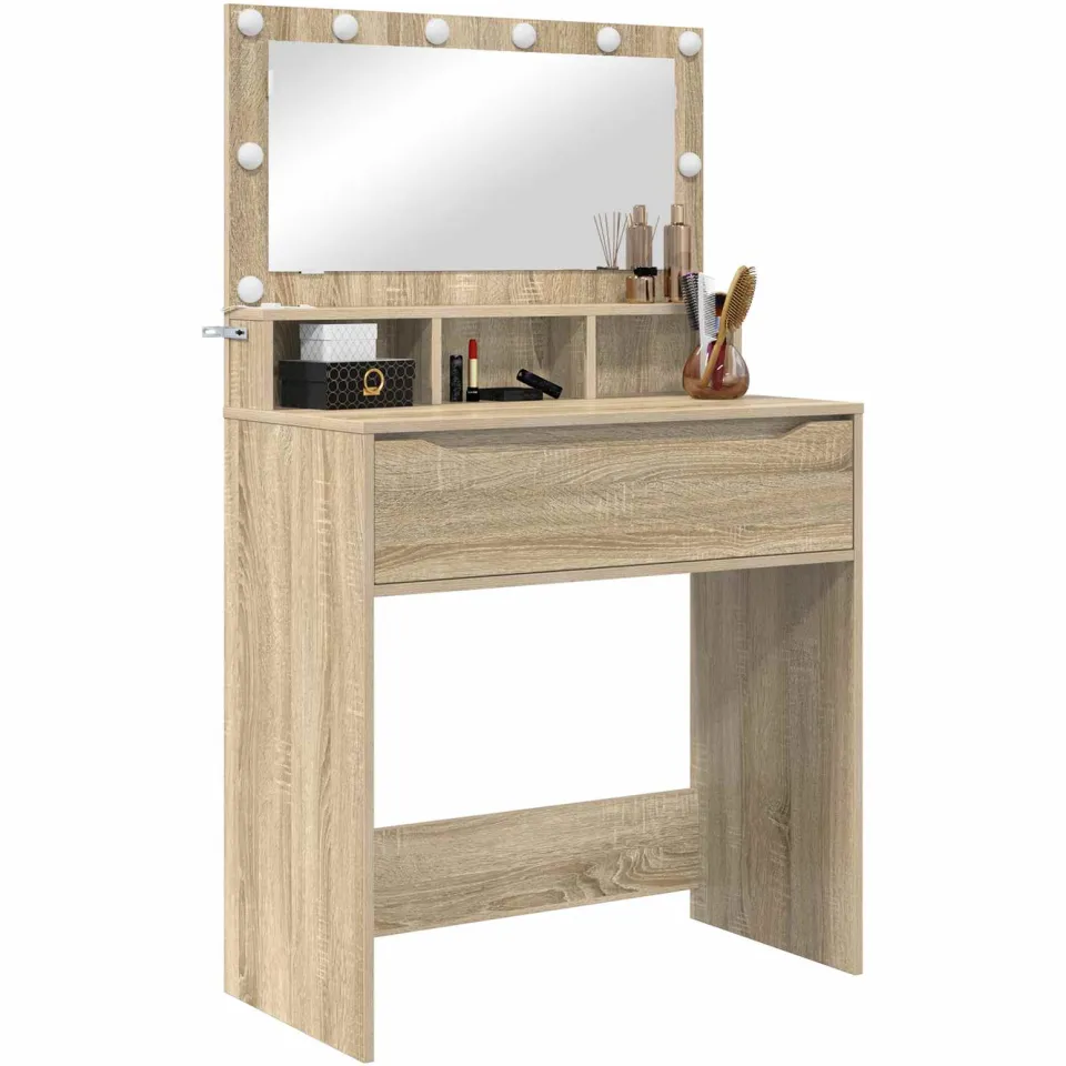 vidaXL Slaapkamer Kaptafels Sonoma Eiken 80 x 39,5 x 135 cm Bruin