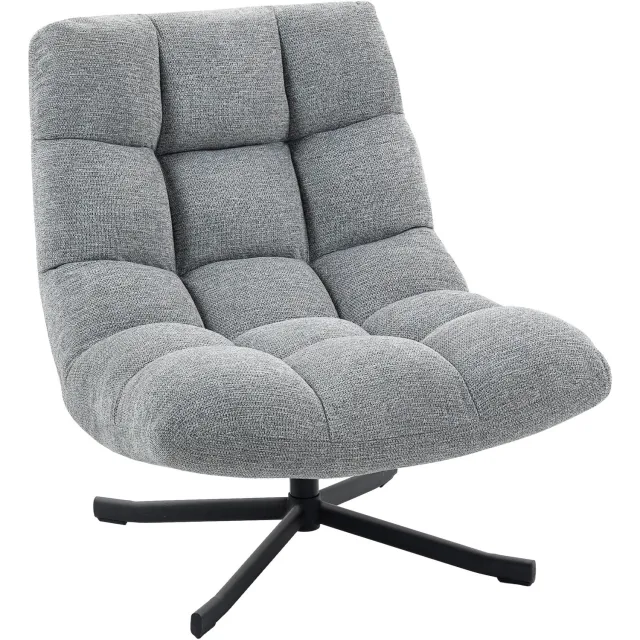 Lunpog Relaxfauteuil - Fauteuil - Moderne Relaxstoel - 360° Draaibaar - tot 120 kg - Relaxstoel - Ligstoel - TV Stoel - Loungestoel - Leesstoel - Chenille Stof Gris