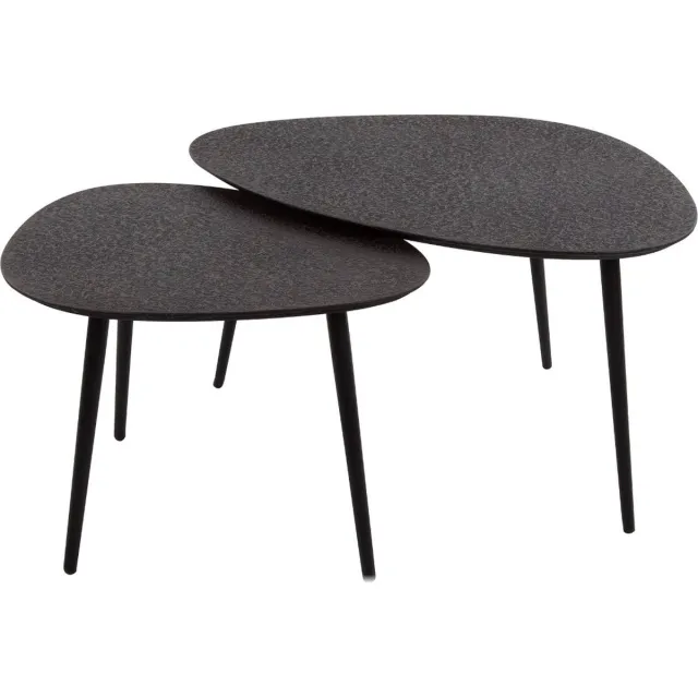 AnLi Style Salontafel set/2 driehoekig metallic Zwart