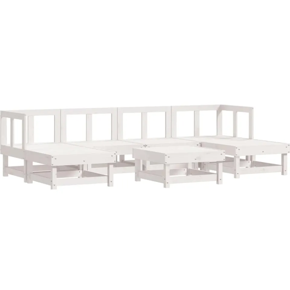 vidaXL 7-delige Loungeset massief grenenhout wit, foto 4