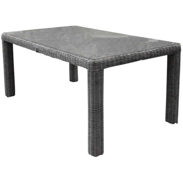 AVH-Collectie Bergamo 180x100x78 dining tafel natural white grey + glasplaat Wit Grijs