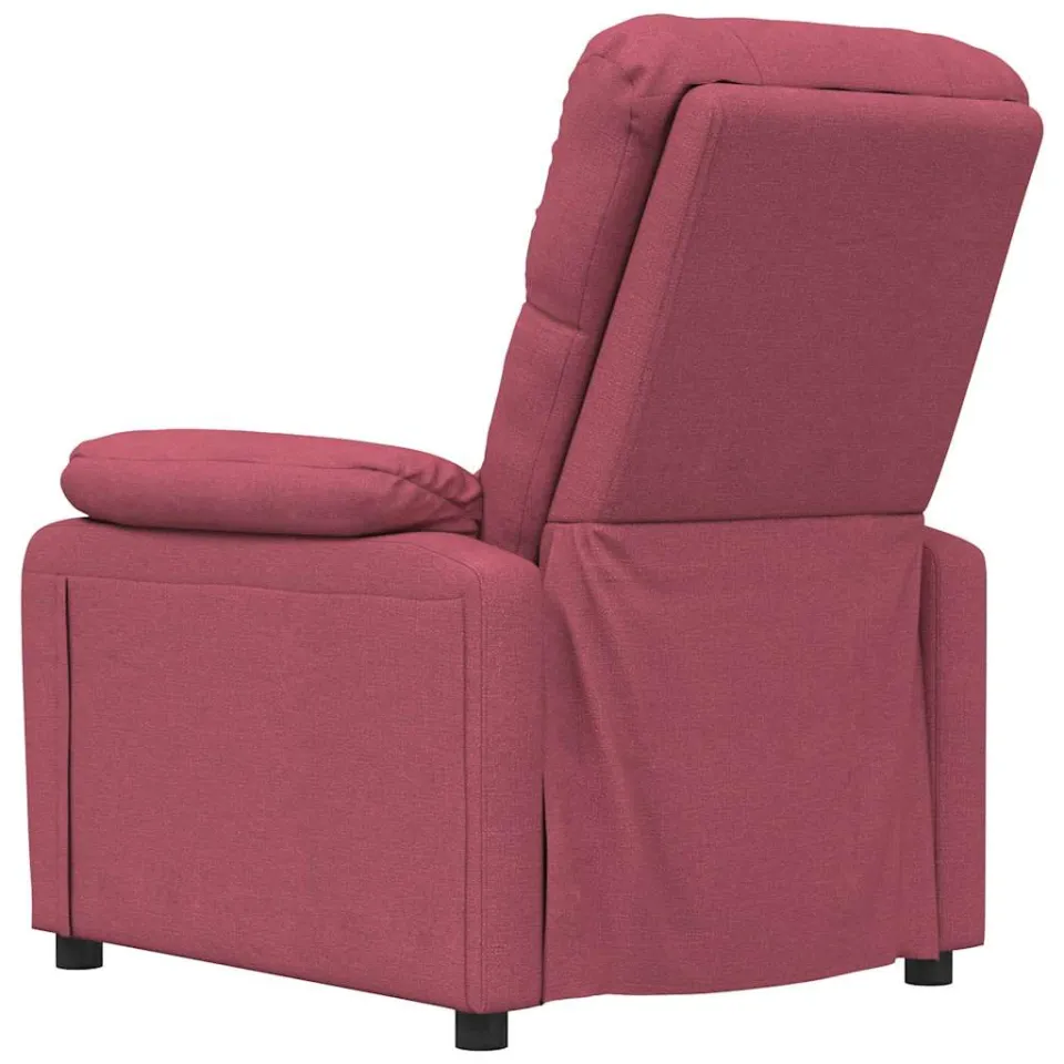 vidaXL Massagestoel stof wijnrood, foto 4