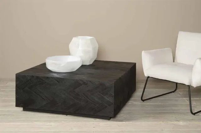 Tower Living Salontafel Ziano - Vierkant Zwart Hout - 100x100x40cm