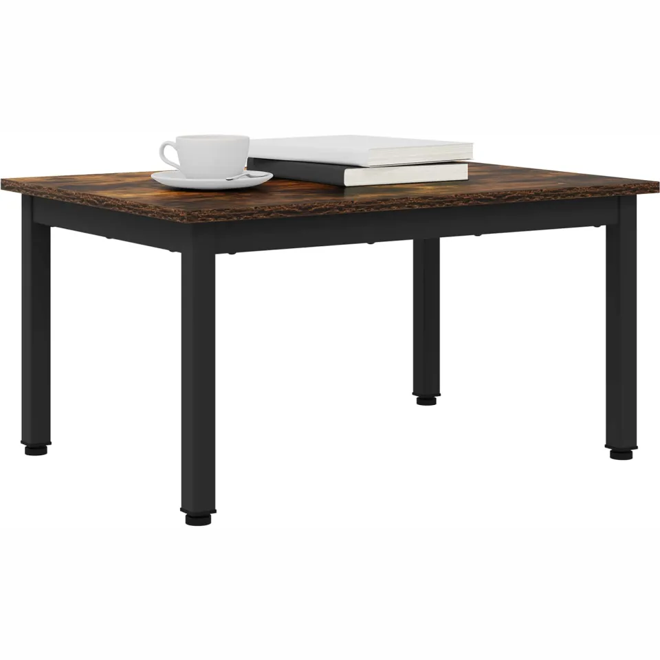 vidaXL Salontafel Gerookt eiken 70 x 50 x 36 cm Bewerkt hout, foto 2