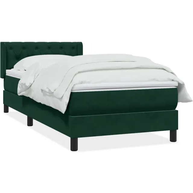 vidaXL Boxspring met matras fluweel donkergroen 80x220 cm groen
