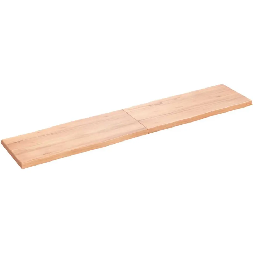 vidaXL Tafelblad natuurlijke rand 180x40x(2-4) cm eikenhout lichtbruin, foto 2