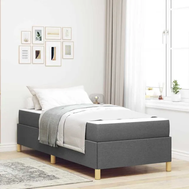 vidaXL Bedframe Donkergrijs 80 x 200 cm Stof Middelgrijs
