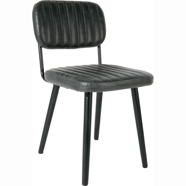 Housecraft Living Jake Worn Eetkamerstoel Kunstleer Zwart
