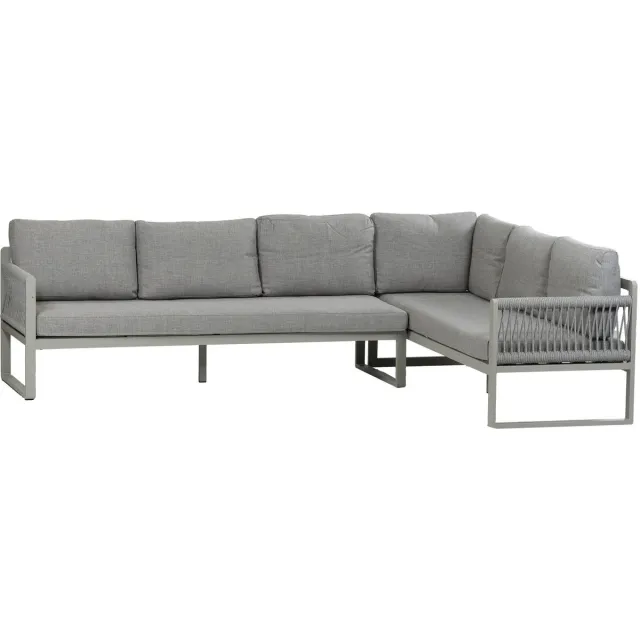 Normin Hoek lounge dining bank Reims | Rechts | 5 personen | Off Sand/Sand | Rope & aluminium Sand, Off Sand