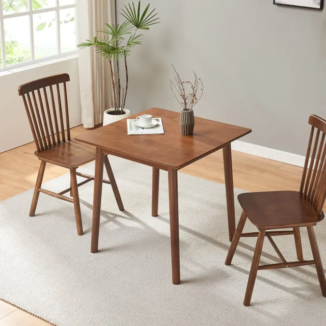 en.casa Eettafel Klijori 75x75x74 cm rubberhout walnootkleurig [en.casa]