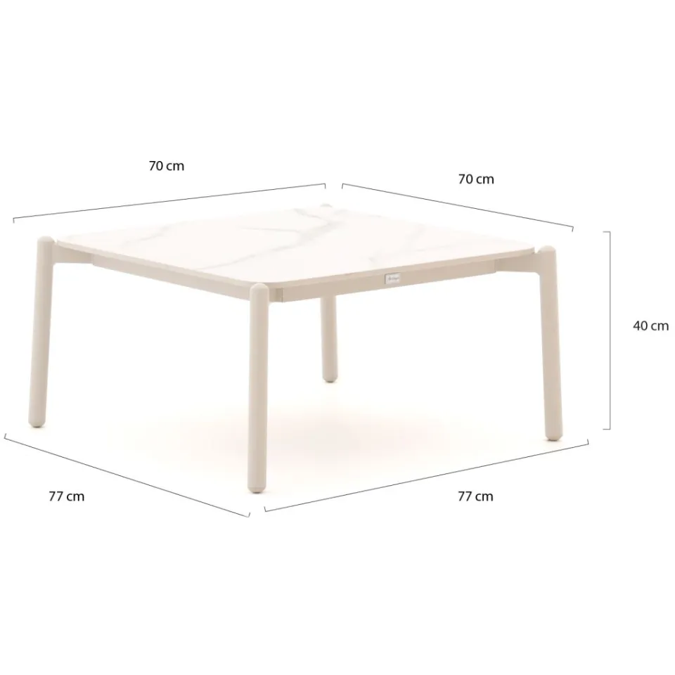 Bellagio tuinmeubelen Bellagio Cupello lounge tuintafel 77x77x40cm taupe, foto 3