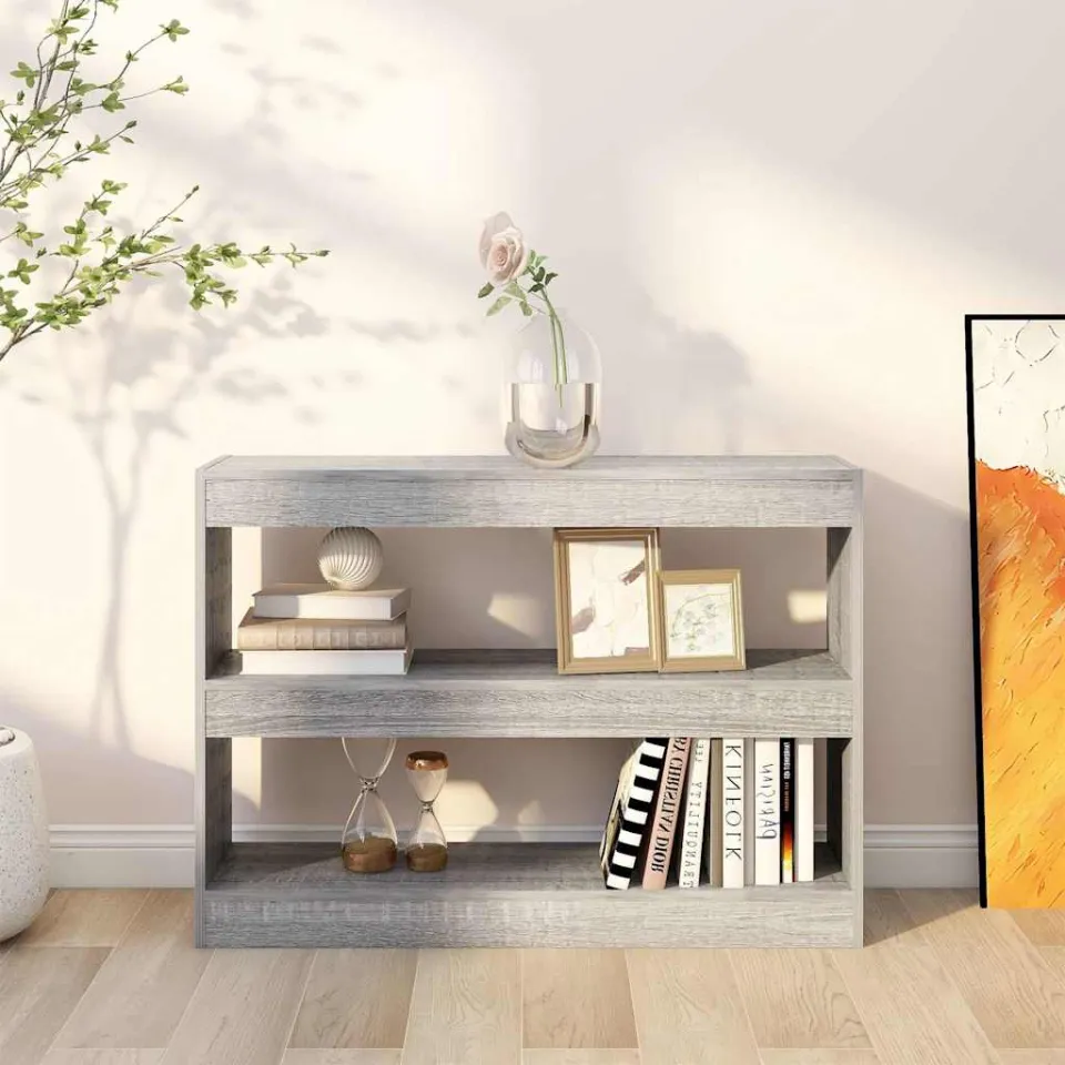 vidaXL Boekenkast/kamerscherm 100x30x72 cm grijs sonoma eikenkleurig, foto 2