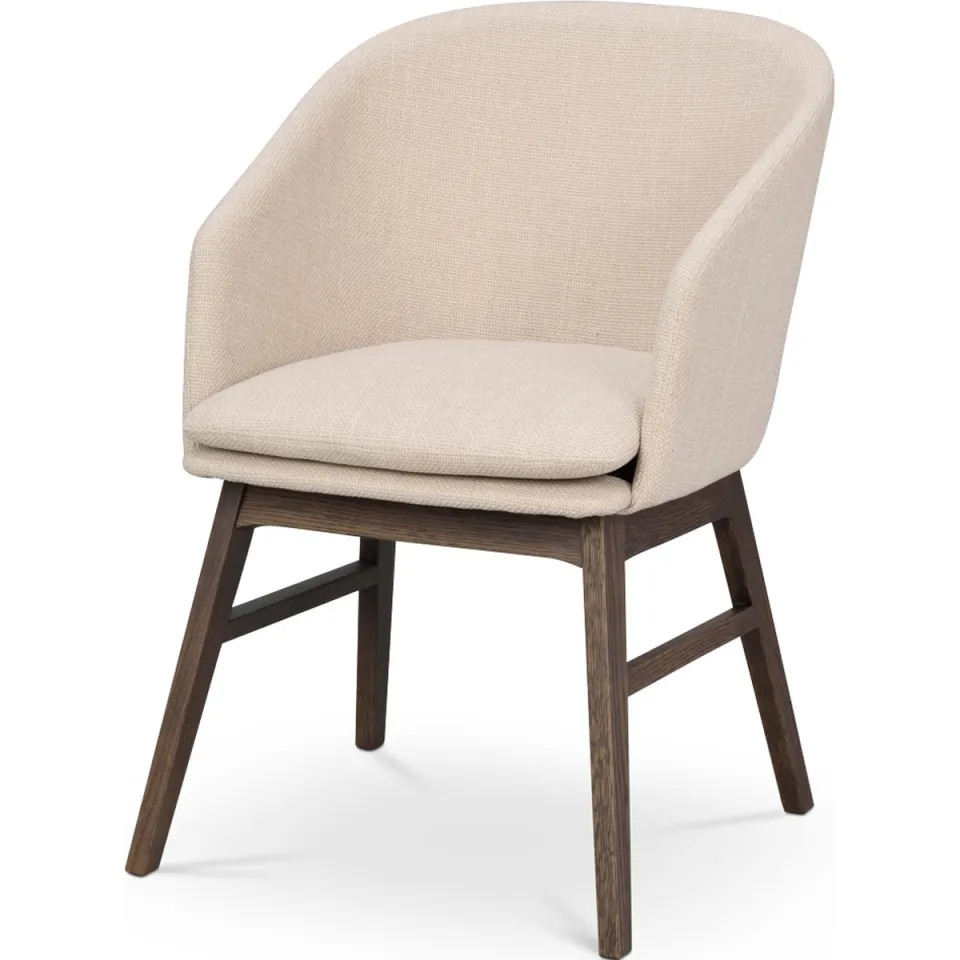 Rowico Home Windham eetkamerstoel beige - donker eiken onderstel