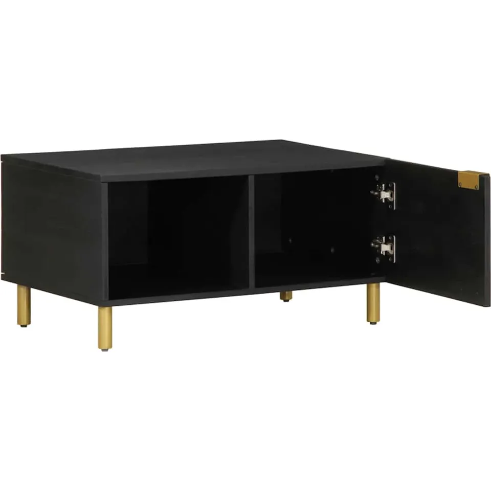 vidaXL Salontafel 80x50x40 cm bewerkt hout zwart, foto 2