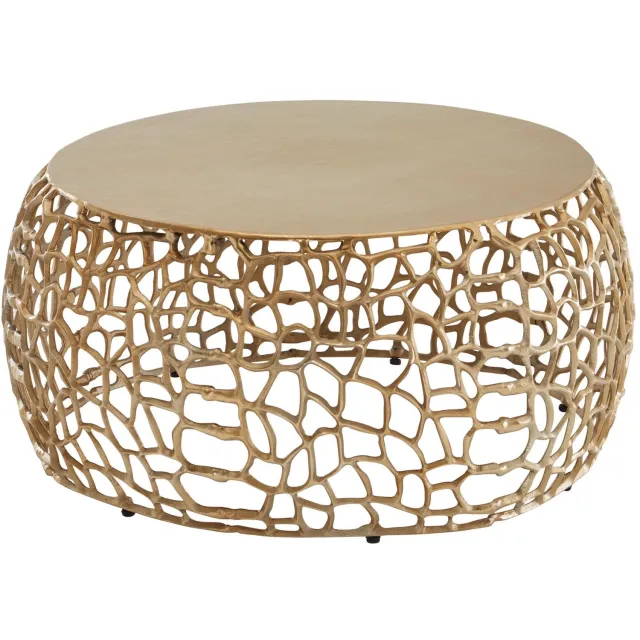 Cosmo Casa Salontafel - Aluminium - Goud - 66 x 66 x 30 cm