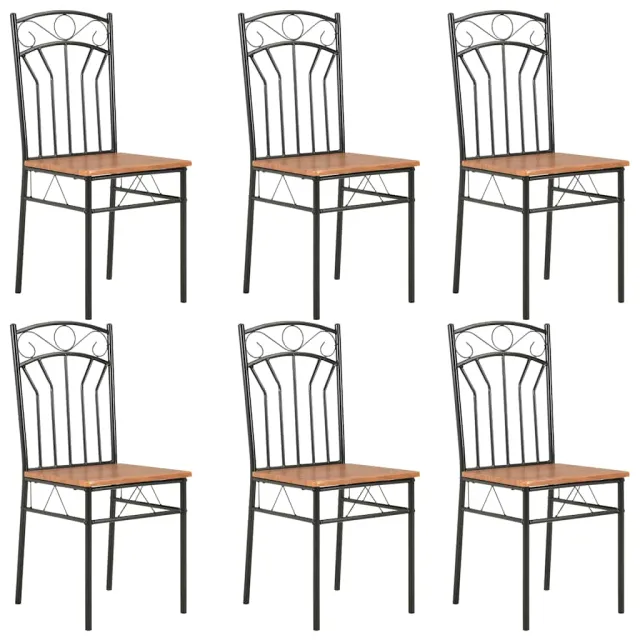 vidaXL Eetkamerstoelen 6 st MDF bruin