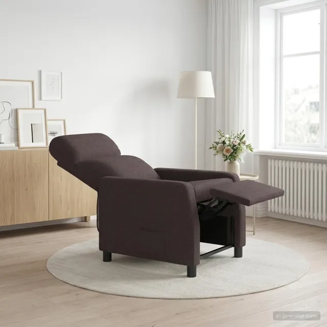 vidaXL Relaxfauteuil Donkerbruin Stof