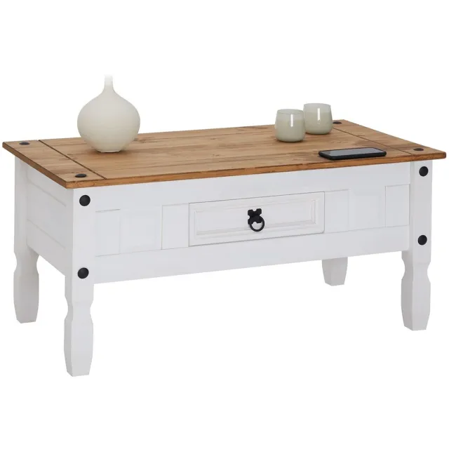 IDIMEX Mexico salontafel CAMPO van massief hout - wit