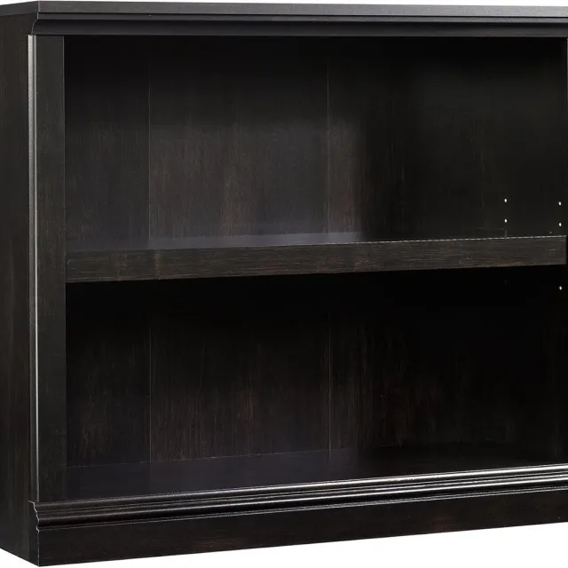 HOERFURIY Lage Boekenkast met Verstelbare Plank - Houten Open Vakkenkast - Opbergkast voor Woonkamer & Kantoor - 90x34x76 cm - Zwart