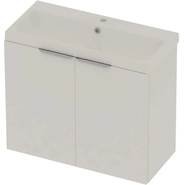 Basic-Line Pretty 36 Badmeubelset Polystone 1 Kraangat Voor Grepen 80x36x70 cm Mat White Gans Wit Mat Wit