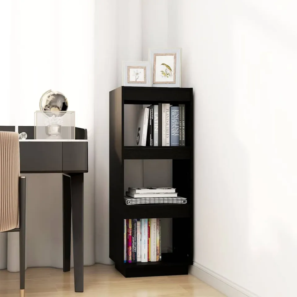 vidaXL Boekenkast/kamerscherm 40x35x103 cm massief grenenhout zwart, foto 3