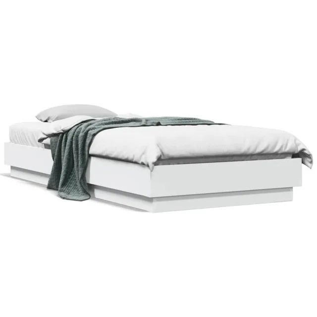vidaXL Bedframe met LED-verlichting wit 100x200 cm