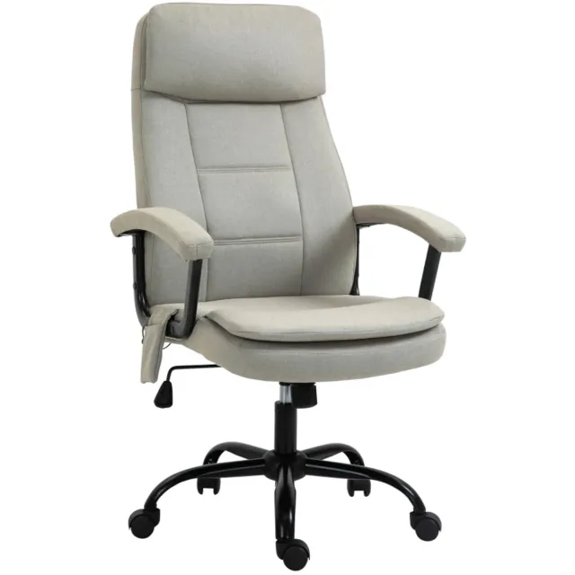 ZYLARO Ergonomische Bureaustoel met Massagefunctie - In Hoogte Verstelbaar - 360° Draaibaar - Kantoorstoel - Gamestoel - Volwassenen Stoel - Directiestoel - Computerstoel - Beige
