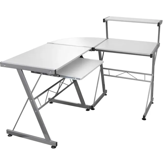 vidaXL Hoekbureau 132x112x99 cm bewerkt hout wit