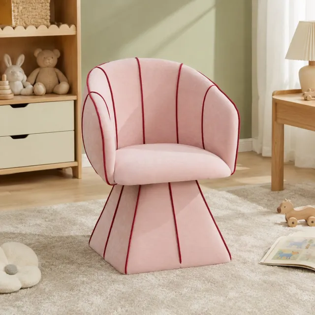 Welltin Fauteuil - Draaistoel - Omhullende armleuning - Ergonomisch ontwerp - Alles-in-één-ontwerp - Met hoge rugleuning - Modern design - Chenille - Geschikt voor de woonkamer, slaapkamer, zitkamer en showroom - Roze