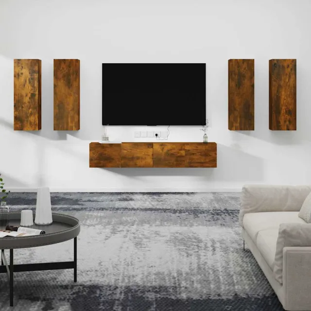 vidaXL 6-delige Tv-meubelset bewerkt hout gerookt eikenkleurig, foto 2