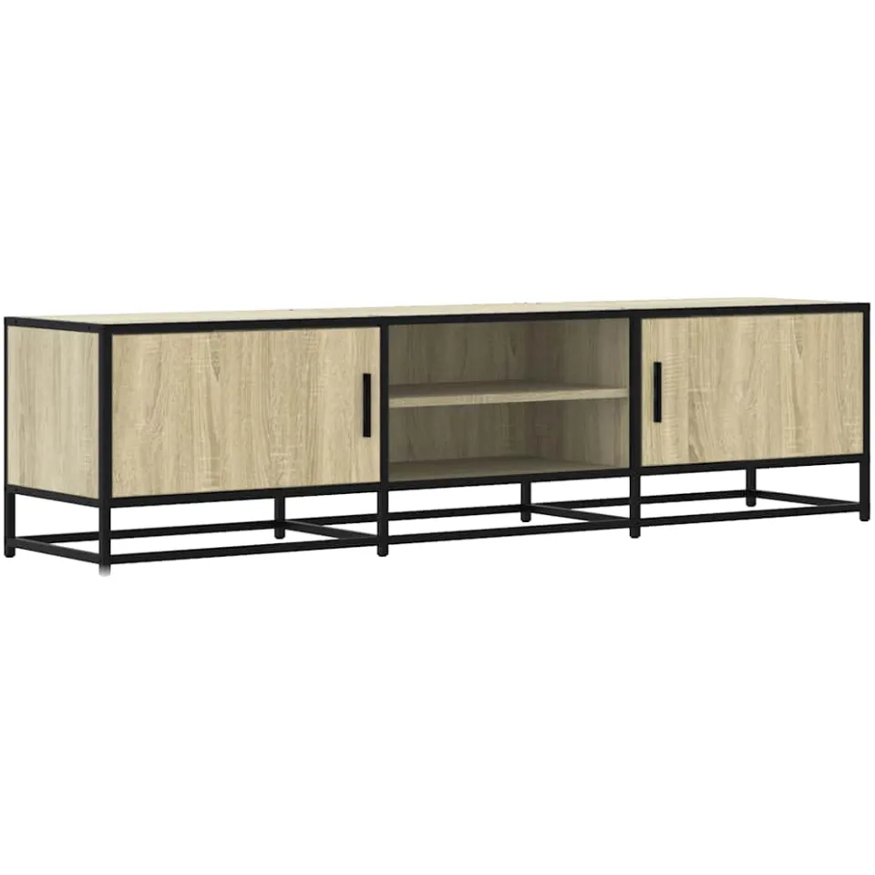 vidaXL Tv-meubel 160x35x41 cm bewerkt hout metaal sonoma eikenkleurig, foto 3