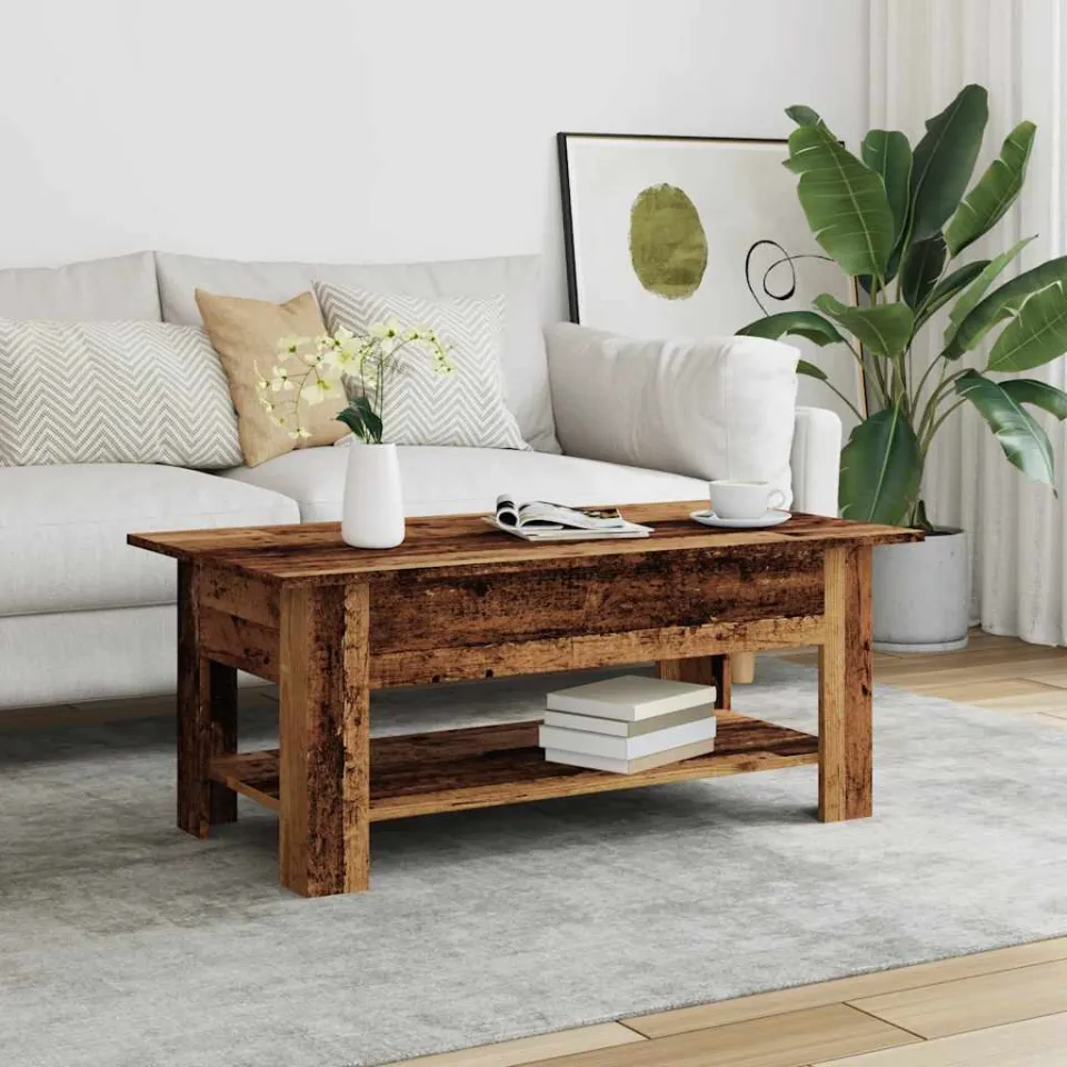vidaXL Salontafel 102x55x42 cm bewerkt hout oud houtkleurig bruin, foto 3