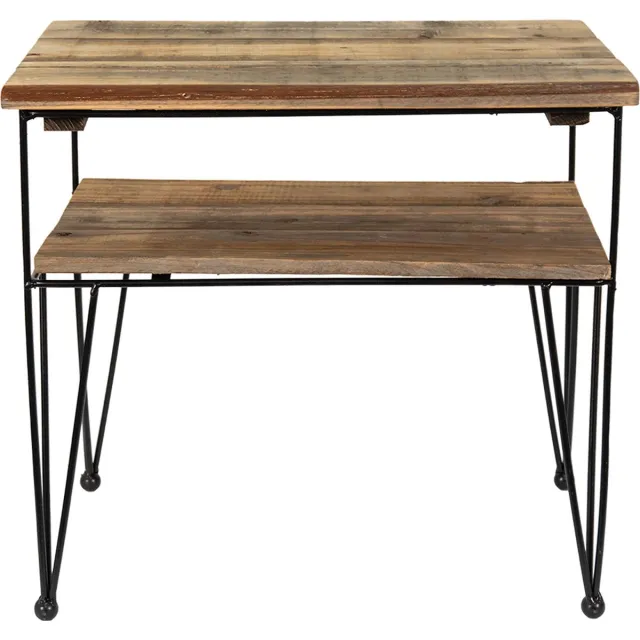 Clayre & Eef Bijzettafel 38x26x36 cm Bruin Hout