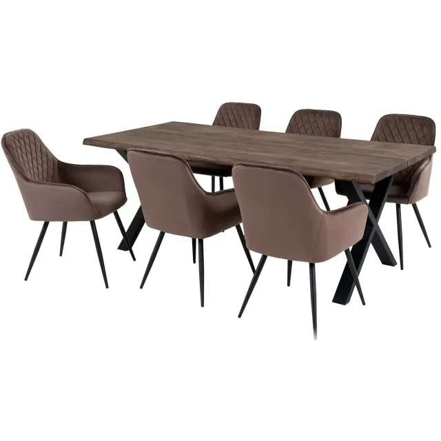 House Nordic Eetkamertafel Toulon Smoked Eikenhout 200cm Gerookt Eiken / Lichtbruin