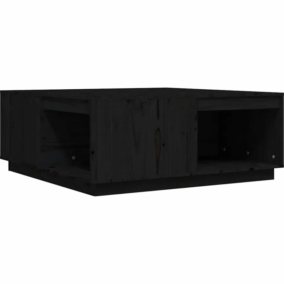 vidaXL Salontafel 100x101x40,5 cm massief grenenhout zwart