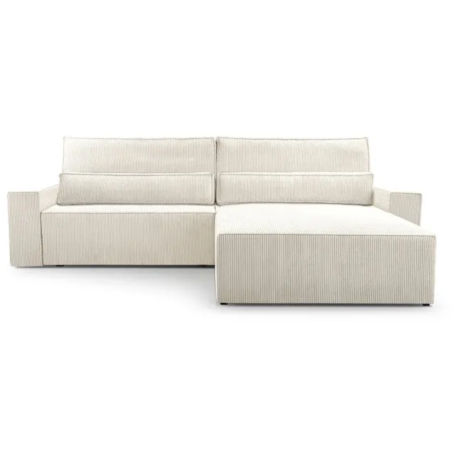 AJE Meubles B.V. Hoekbank met Slaapfunctie - 297 x 200 x 85 cm - Comfortabele en Stijlvolle Familiebank - DENVER L - Poso 38 Wit