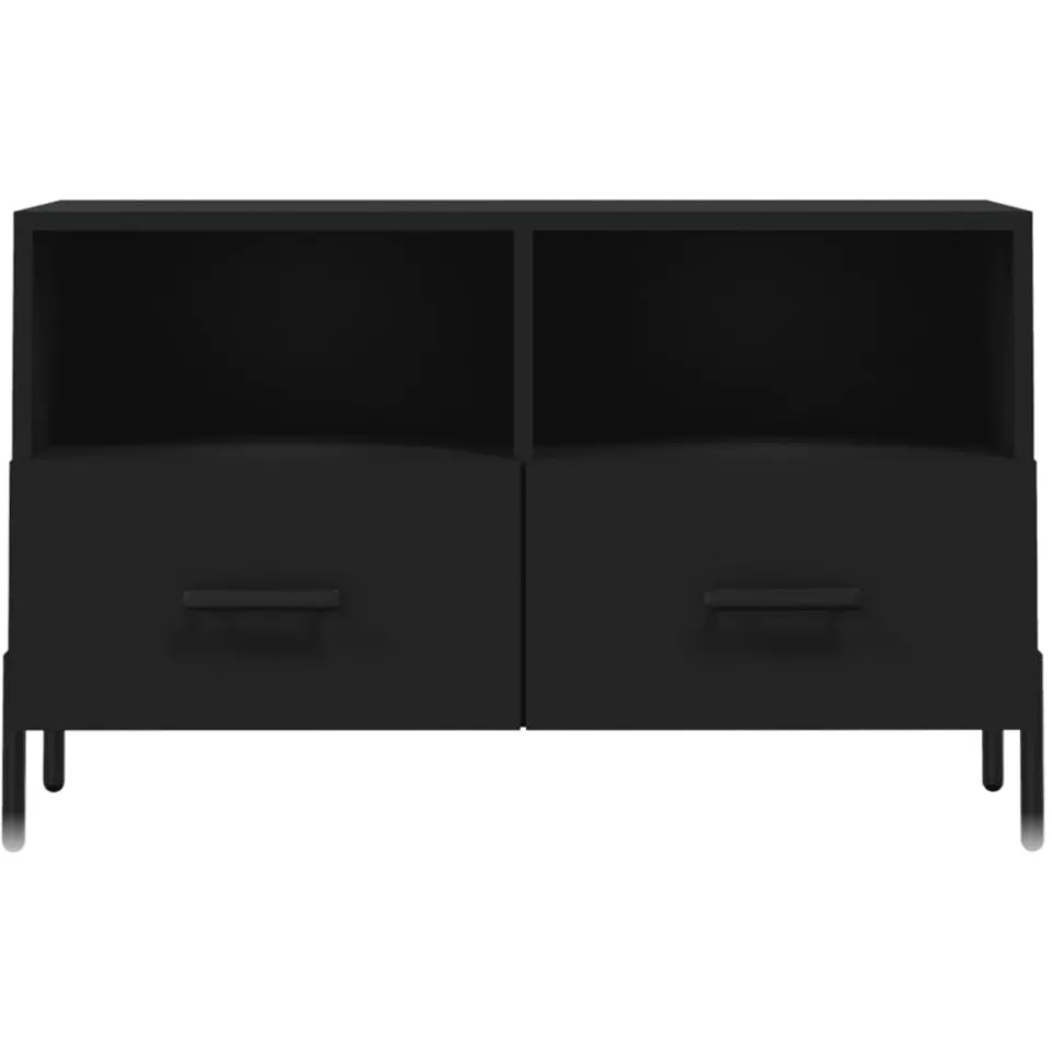 vidaXL Tv-meubel 80x36x50 cm bewerkt hout zwart