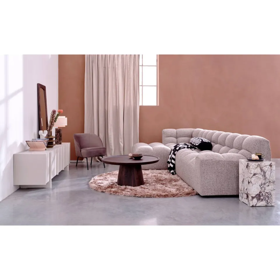WOOOD Allure Chaise Longue Bank - Stof - Bruin Melange-79x324x165, foto 3
