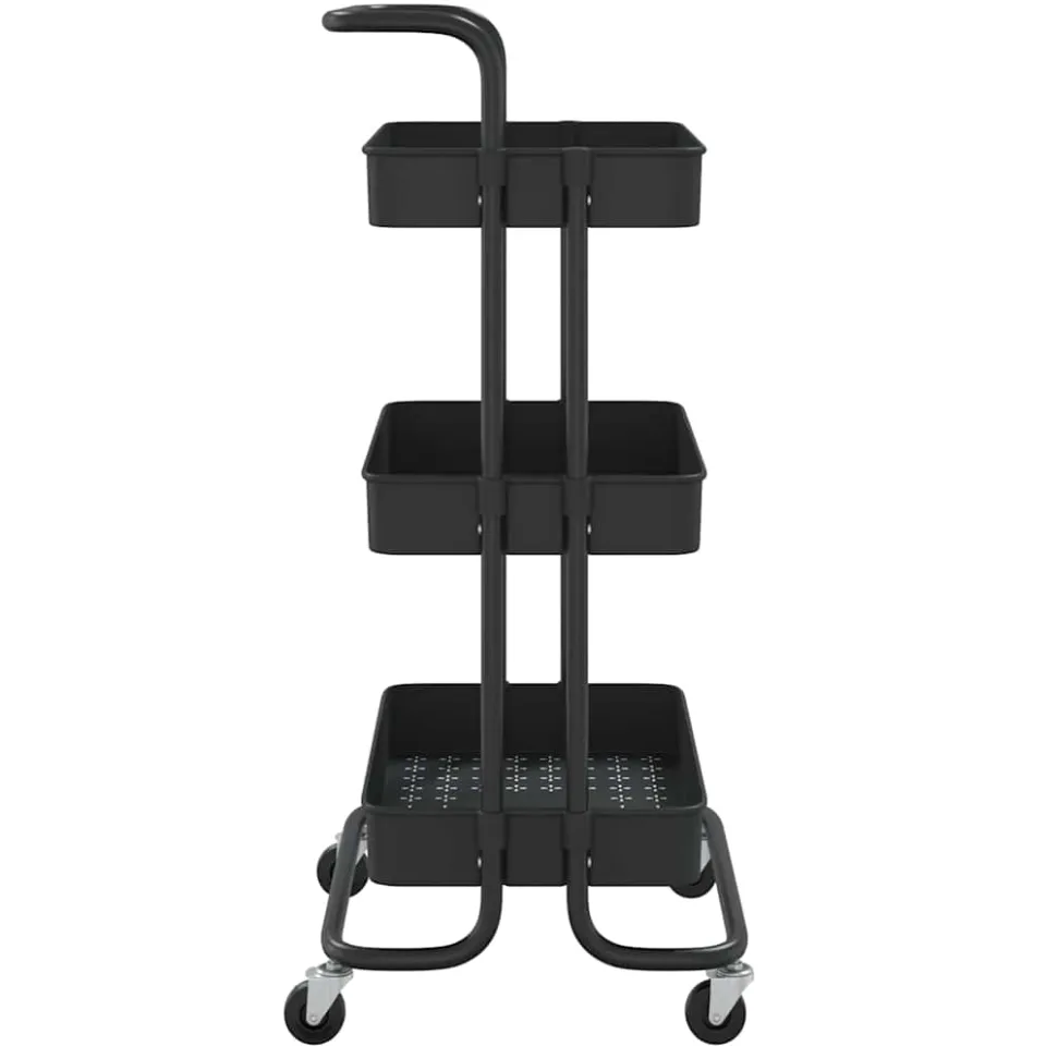 vidaXL Keukentrolley 3-laags 42x35x85 cm ijzer en ABS zwart, foto 4