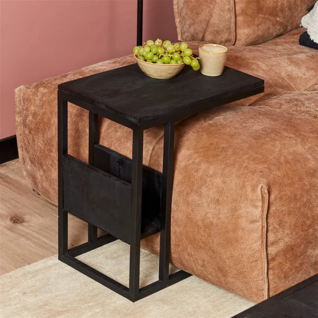 Starfurn Bijzettafel Slider - Zwart - 32x48x53 cm