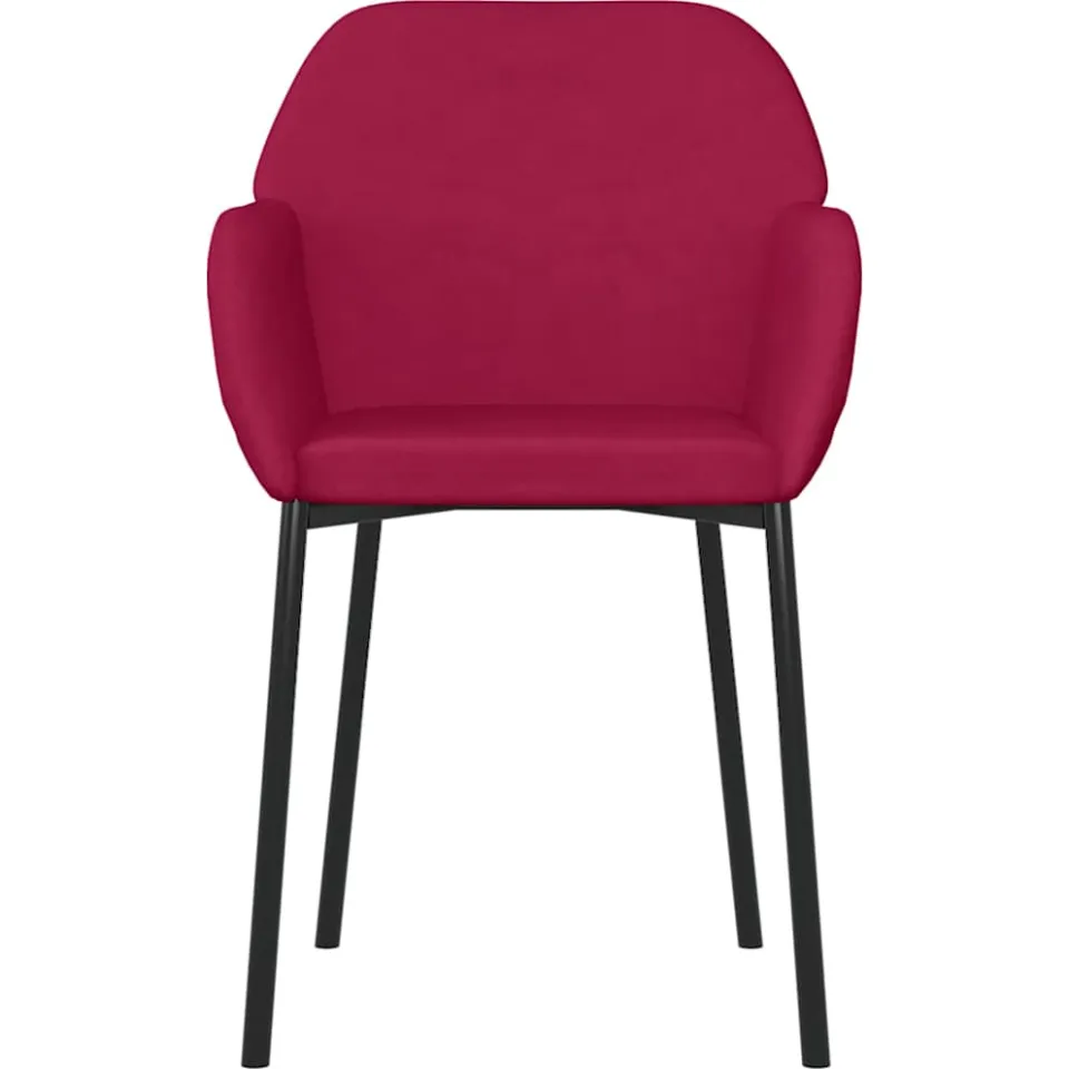 vidaXL Eetkamerstoelen 2 st fluweel wijnrood, foto 4