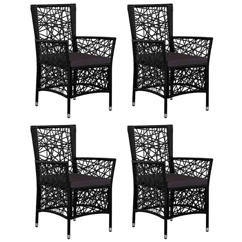 vidaXL 5-delige Tuinset poly rattan zwart, foto 3