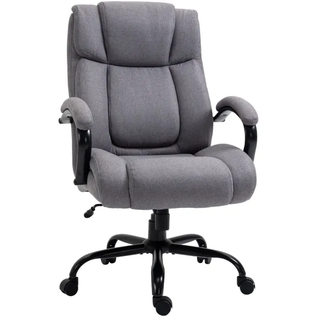 Clruro Bureaustoel - 72,5x83x110-118 cm - Ergonomisch - tot 220 kg - Stof - Lichtgrijs Clruro