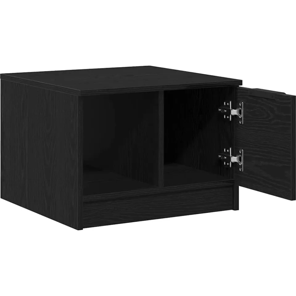 vidaXL Salontafel Zwart Eiken 50 x 50 x 36 cm Bewerkt hout, foto 4