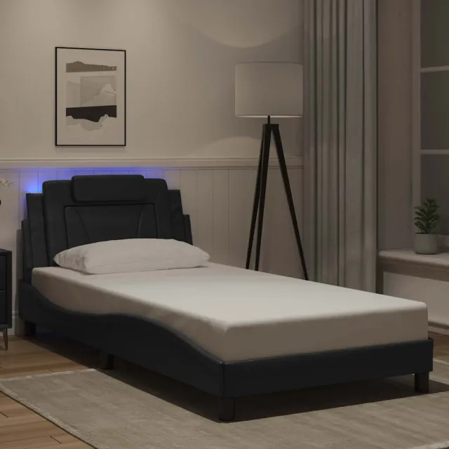 vidaXL Bedframe "Viana" met LED zonder matras grijs 100x200 cm