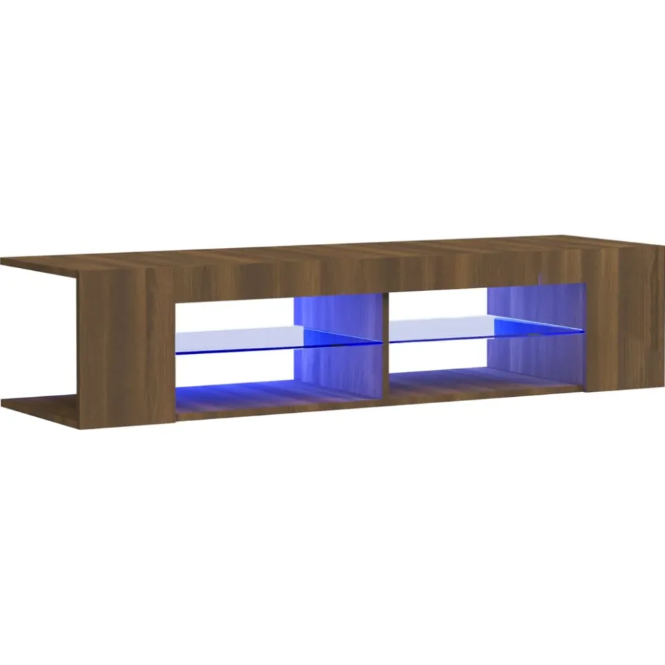vidaXL Tv-meubel met LED-verlichting 135x39x30 cm bruin eikenkleur