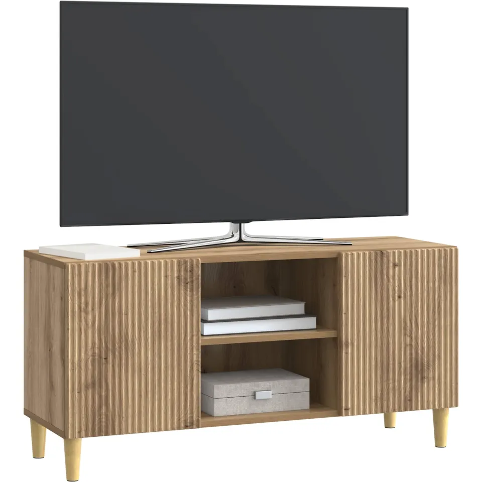 vidaXL TV-kast 102 x 34,5 x 50 cm Artisanaal eiken Bewerkt hout Bruin